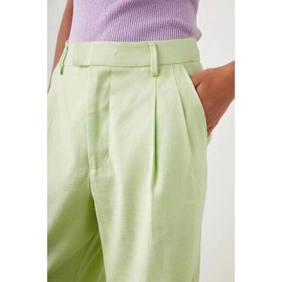 Rails Women's Marnie Pants Apple Light Lime Green Poly Linen Sz 14 $228 SOLD OUT - Picture 3 of 5
